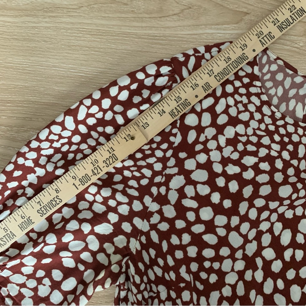 Rixo Jess Brown And White Midi Dress View 5